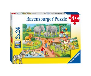 Puslespill - Ravensburger Puzzle A Day at the Zoo 2x24st. Gulv - 78134