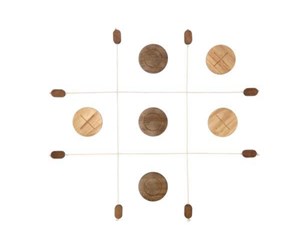 Hagespill - Tic-Tac-Toe 90 x 90 cm Grey/Brown Rubberwood - 26932