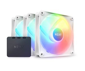 Kabinettvifte - NZXT F120 RGB Core 3-pack & RGB Controller - White - Kabinettvifte - 120mm - Hvit med RGB-lys - 34 dBA - RF-C12TF-W1