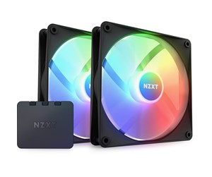 Kabinettvifte - NZXT F140 RGB Core 2-pack & RGB Controller - Black - Kabinettvifte - 140mm - Svart med RGB LED-lys - 35 dBA - RF-C14DF-B1