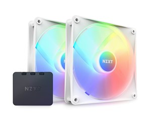 Kabinettvifte - NZXT F140 RGB Core 2-pack & RGB Controller - White - Kabinettvifte - 140mm - Hvit med RGB-lys - 35 dBA - RF-C14DF-W1