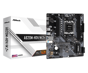 Hovedkort - ASRock A620M-HDV/M.2+ Hovedkort - AMD A620 - AMD AM5 socket - DDR5 RAM - Micro-ATX - 90-MXBLK0-A0UAYZ