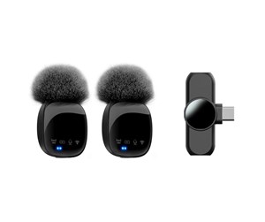 Mobil - Andre tilbehør - Lippa Dual Wireless Wind Protected Microphone With USB-C Connector - LPR82-C