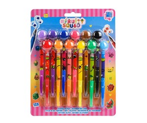 Kreative leker - Canenco Fruity Squad PomPom Gel Pens with Fragrance 12pcs - FS60384