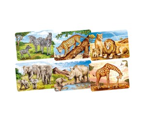 Puslespill - Goki Wooden Mini Puzzle - Wild Animals Gulv - 57419