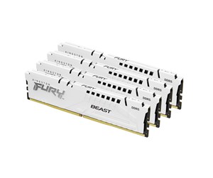 RAM - Kingston FURY Beast DDR5-5200 - 64GB - CL40 - Quad Channel (4 pcs) - Intel XMP - Hvit - KF552C40BWK4-64