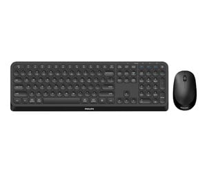 Tastatur - Philips 4000 series SPT6407B - keyboard and mouse set - QWERTY - Tastatur & Mussett - Nordisk - Svart - SPT6407B/21