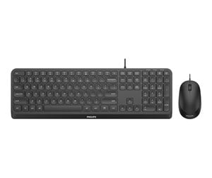 Tastatur - Philips SPT6207B - keyboard and mouse set - QWERTY - Tastatur & Mussett - Nordisk - Svart - SPT6207B/21