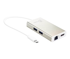 Dokkingstasjon - j5create USB-C Multi-Adapter (with Ethernet and 60W PD) - JCA374-N