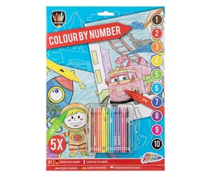 Kreative leker - Grafix Color by Number with Crayons - Assorted - 150075