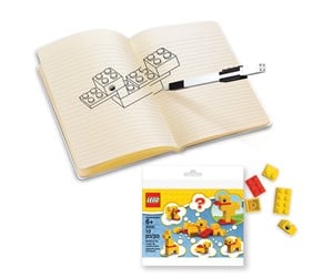 Skoleutstyr - Euromic Note book with 4x4 red brick 1 pen and building t - 4003063-52283