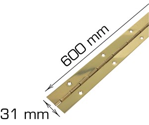 Beslag & Hengsler  - Home>it Piano Hinge 600 x 31 mm Brass - 20722