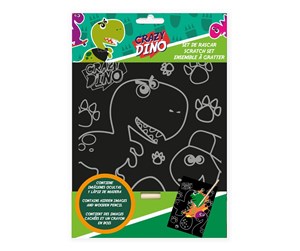 Kreative leker - Kids Licensing Scratch Art Crazy Dino - KL11350