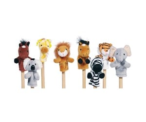 Dukker, Bamser & Utstyr - Goki Finger Puppet Wild Animals set of 8 - 15125