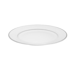 Servering & Servise - Pillivuyt Plate flat Vienne Plissé 22 cm White/Platinum - 18403