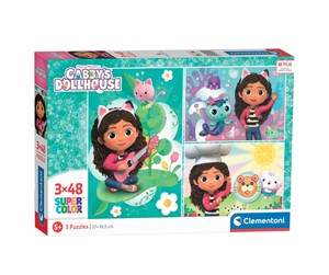 Puslespill - Clementoni Jigsaw Puzzle Gabby's Dollhouse 3x48st Gulv - 25290