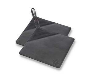 Kjøkkentilbehør - Pillivuyt Potholder 20.5 x 20.5 cm 2 pcs. black canvas/leather - 29576