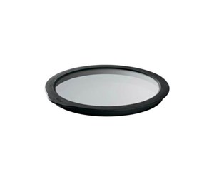 Kjøkkentilbehør - Rösle Glass lid 20 cm Clear/Black Glass/Silicone - 22556