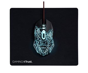 Mus - Trust BASICS GAMING MOUSE & PAD - Gaming mus - 24752