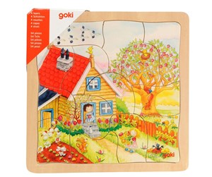 Puslespill - Goki 4-layer Puzzle Seasons 54pcs. Tre - 57684