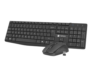 Tastatur - Natec Squid - keyboard and mouse set - 2in1 - US - black - Tastatur & Mussett - Amerikansk Engelsk - Svart - NZB-1989