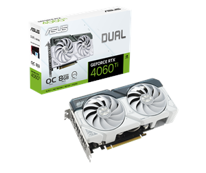 Grafikkort - ASUS GeForce RTX 4060 Ti DUAL OC White - 8GB GDDR6 RAM - Grafikkort - 90YV0J42-M0NA00