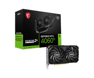 Grafikkort - MSI GeForce RTX 4060 Ti VENTUS 2X BLACK OC - 8GB GDDR6 RAM - Grafikkort - RTX 4060 Ti VENTUS 2X BLACK 8G OC