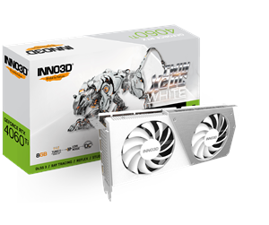 Grafikkort - Inno3D GeForce RTX 4060 Ti Twin X2 OC White - 8GB GDDR6 RAM - Grafikkort - N406T2-08D6X-171153W