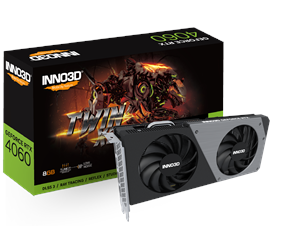 Grafikkort - Inno3D GeForce RTX 4060 Twin X2 - 8GB GDDR6 RAM - Grafikkort - N40602-08D6-173051N