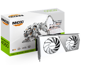 Grafikkort - Inno3D GeForce RTX 4060 Twin X2 OC White - 8GB GDDR6 RAM - Grafikkort - N40602-08D6X-173051W