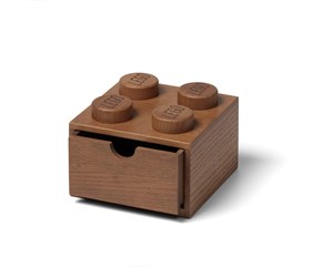 Barnerom - LEGO 2x2 Wooden desk drawer - Dark stained oak wood - 40200902