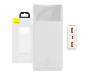 Nødlader - Baseus Bipow 20000mAh 20W - White Nødlader - Hvit - 20000 mAh - PPBD050302