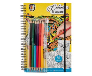 Kreative leker - Grafix Color by Number Coloring Book with Crayons. - 150081