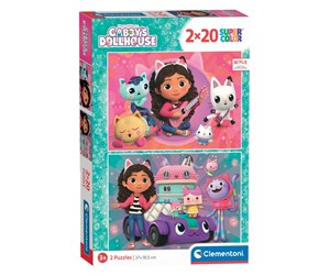 Puslespill - Clementoni Puzzle Gabby's Dollhouse 2x20st. Gulv - 24802