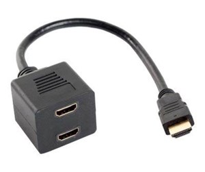 Skjermkabel - Lanberg HDMI splitter - 25 cm - AD-0019-BK