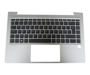 Tastatur - HP - notebook replacement keyboard - Nordic - with top cover - Bærbart tastatur - til utskifting - Nordisk - Sølv - M23769-DH1