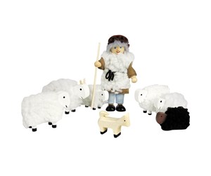 Treleker - Goki Dollhouse Shepherd + Sheep - so201