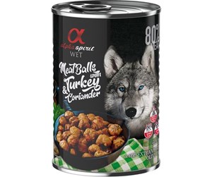 Hund - AlphaSpirit Alpha Spirit canned meatballs with turkey & coriander 400g - H20124