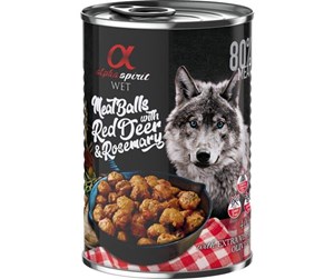 Hund - AlphaSpirit Alpha Spirit canned meatballs with red deer & rosemary 400g - H20154