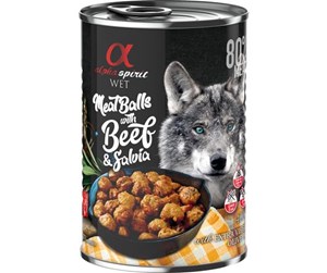 Hund - AlphaSpirit Alpha Spirit canned meatballs with beef & salvia 400g - H20164