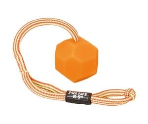 Hund - Julius-K9 Ball with cord  diam. 60mm - smooth orange soft - H661434