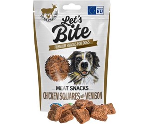 Hund - Let's Bite Meat Snacks Chicken Squares with Venison 80g - BH2590080