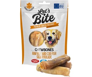 Hund - Let's Bite Chewbones Raw hide and Cod Fish Skin Roulade 135g - BH2610135