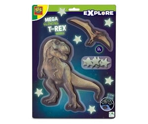 Barnerom - SES Mega Glowing T-Rex World Wall Stickers - 25129