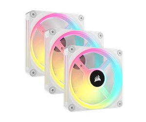 Kabinettvifte - Corsair iCUE LINK QX120 RGB Starter Kit - White - Kabinettvifte - 120mm - Hvit med RGB-lys - 37 dBA - CO-9051006-WW