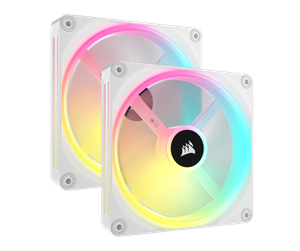 Kabinettvifte - Corsair iCUE LINK QX140 RGB Starter Kit - White - Kabinettvifte - 140mm - Hvit med RGB-lys - 37 dBA - CO-9051008-WW