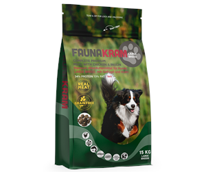 Hund - Faunakram 15 kg. Large breed real meat grainfree Chicken 34 - 13 - 10108