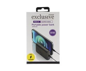 Nødlader - Insmat power bank - Li-pol - USB 24 pin USB-C - 22.5 Watt Nødlader - 20000 mAh - 860-3200