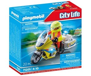 Playmobil - Playmobil City Life - Rescue Motorcycle with Flashing Light - 71205