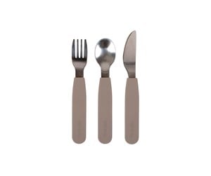 Babyutstyr - Filibabba Silicone cutlery set - Warm Grey - FI-02254